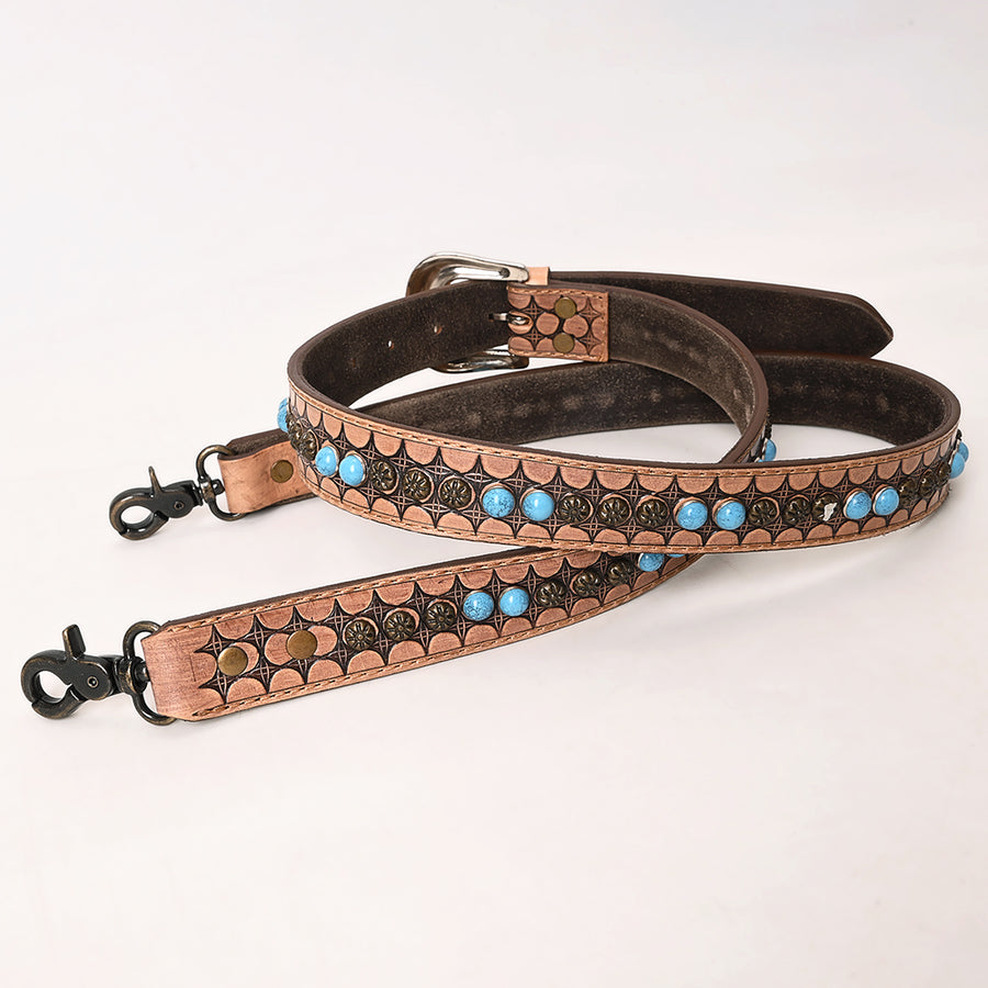 American Darling Hand Tooled Genuine Leather Crossbody Handle Strap for Bag