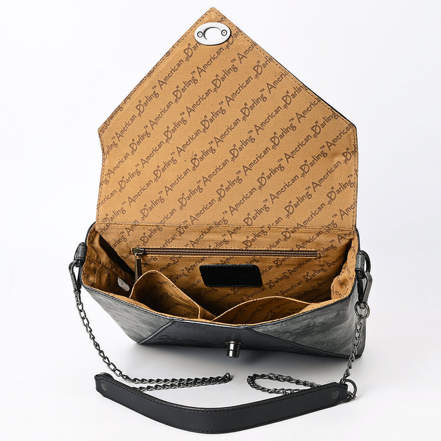 American Darling Envelope Hand Tooled Hair-On Genuine Leather Women Bag Western Handbag Purse | for
