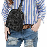 American Darling Sling Hand Tooled Genuine Leather Women Bag Western Handbag Purse | Fanny