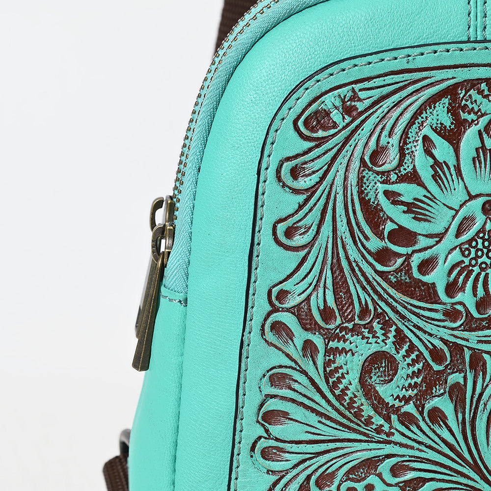 American Darling Sling Hand Tooled Genuine Leather Women Bag Western Handbag Purse | Fanny