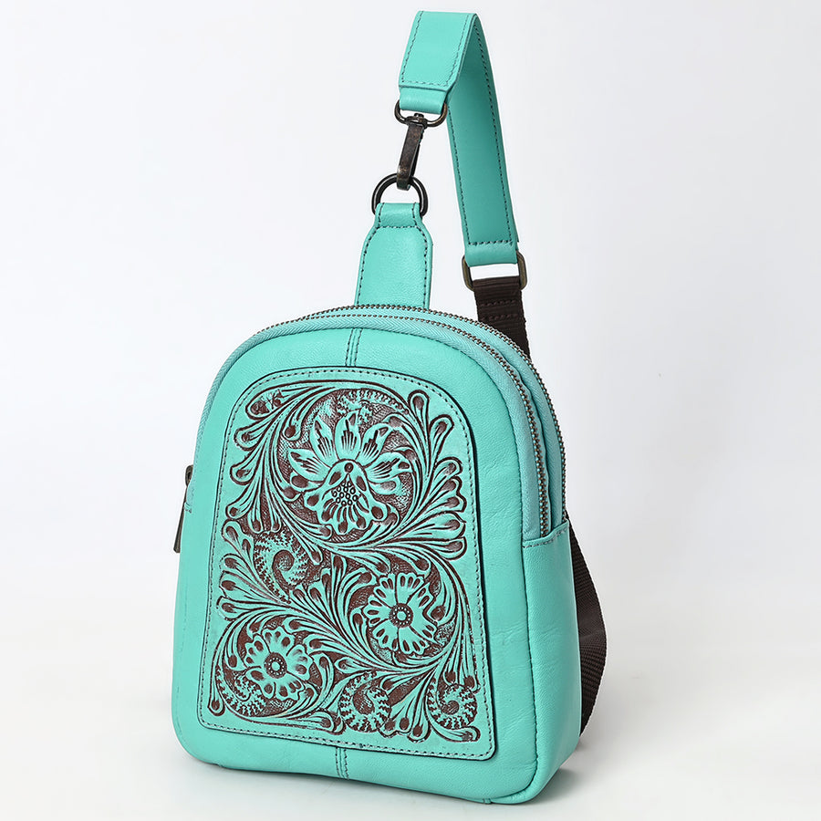 American Darling Sling Hand Tooled Genuine Leather Women Bag Western Handbag Purse | Fanny - Uhorse