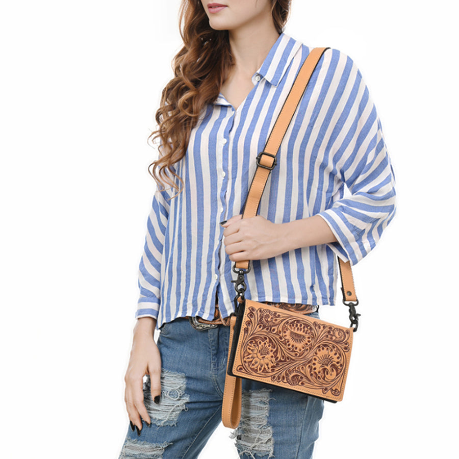 American Darling Wallet Beautifully Hand Tooled Genuine Leather Women Bag Western Handbag Purse | Handbags
