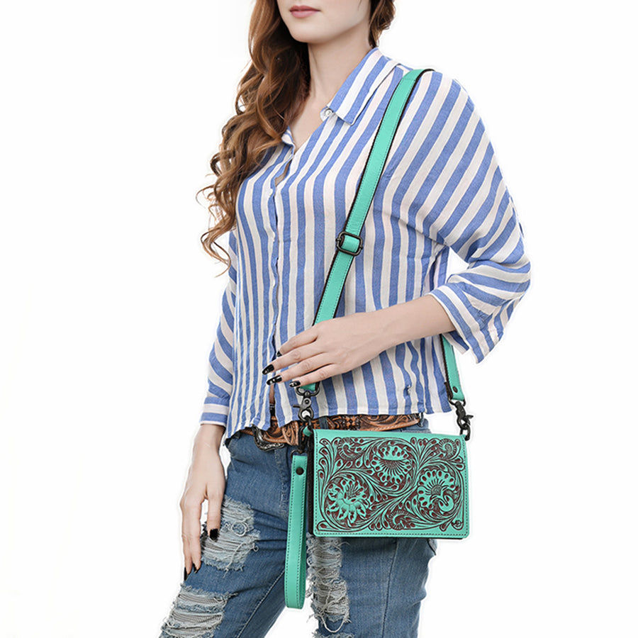 American Darling Wallet Beautifully Hand Tooled Genuine Leather Women Bag Western Handbag Purse | Handbags