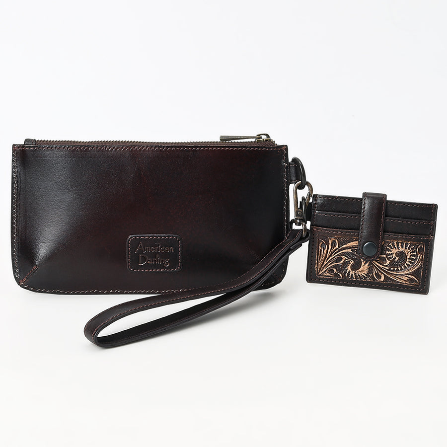 American Darling Wristlet Beautifully Hand Tooled Genuine Leather Women Bag Western Handbag Purse