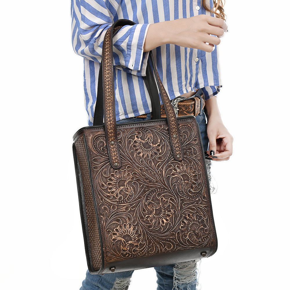 American Darling Tote Beautifully Hand Tooled Genuine Leather Women Bag Western Handbag Purse | |Travel
