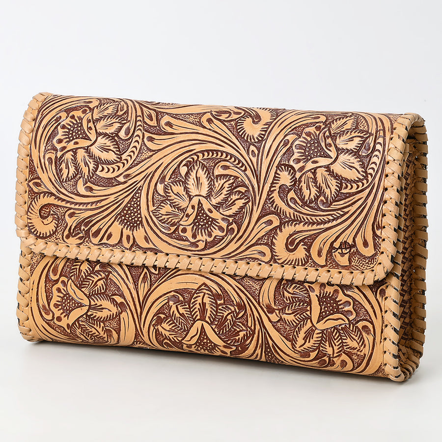 American Darling Clutch Beautifully Hand Tooled Genuine Leather women bag western handbag purse - Uhorse