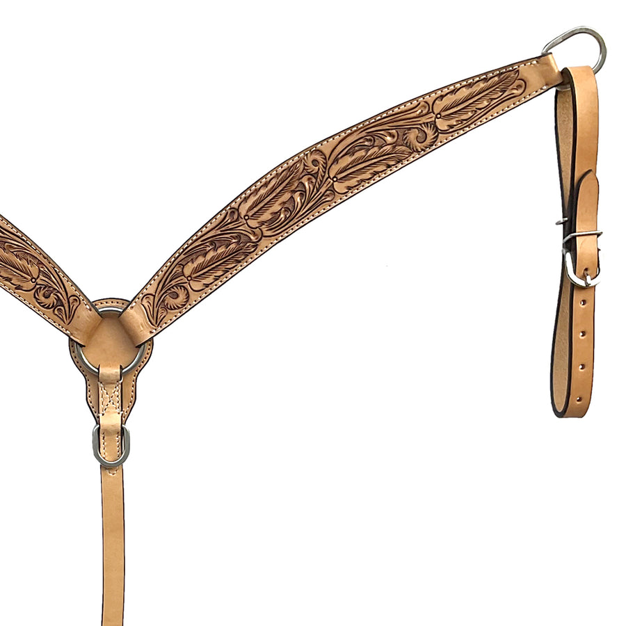 BAR H EQUINE Western Handtooled Leather Horse Headstall & Breast Collar Set | Tack