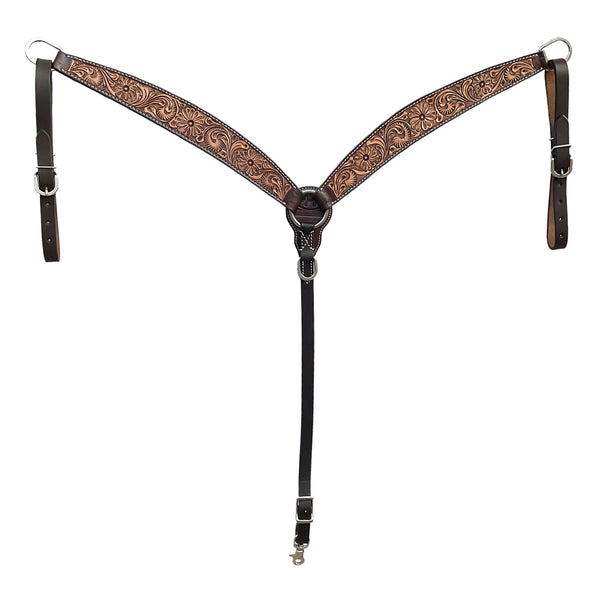 CROWNIX Western Headstall & Breast Collar Tack Set - Premium Leather, Adjustable, For Trail Riding & Shows