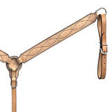 BAR H EQUINE Western Handtooled Leather Horse Headstall & Breast Collar Set