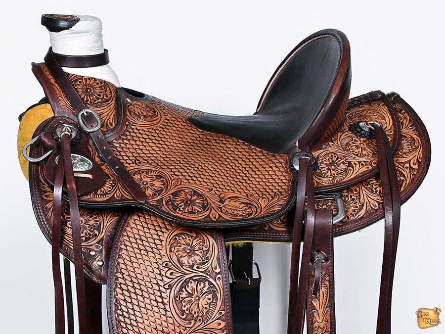 Hilason Western Horse Saddle Wade Ranch Roping American Leather Antique Brown
