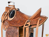 Hilason Western Horse Saddle Wade Ranch Roping American Leather Tan