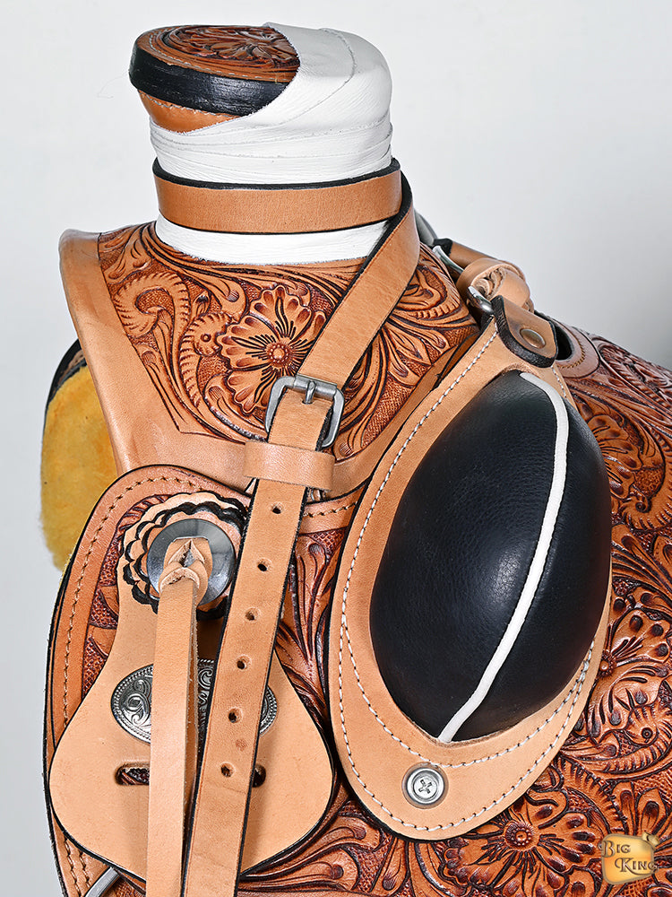 Hilason Western Horse Saddle Wade Ranch Roping American Leather Tan