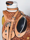 Hilason Western Horse Saddle Wade Ranch Roping American Leather Tan