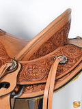 Hilason Western Horse Saddle Wade Ranch Roping American Leather Tan