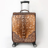 American Darling Travel Case Beautifully Hand Tooled Hair-On Genuine Leather women Trolley bag