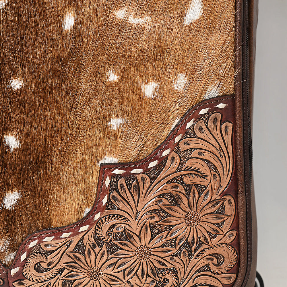 American Darling Travel Case Beautifully Hand Tooled Hair-On Genuine Leather women Trolley bag