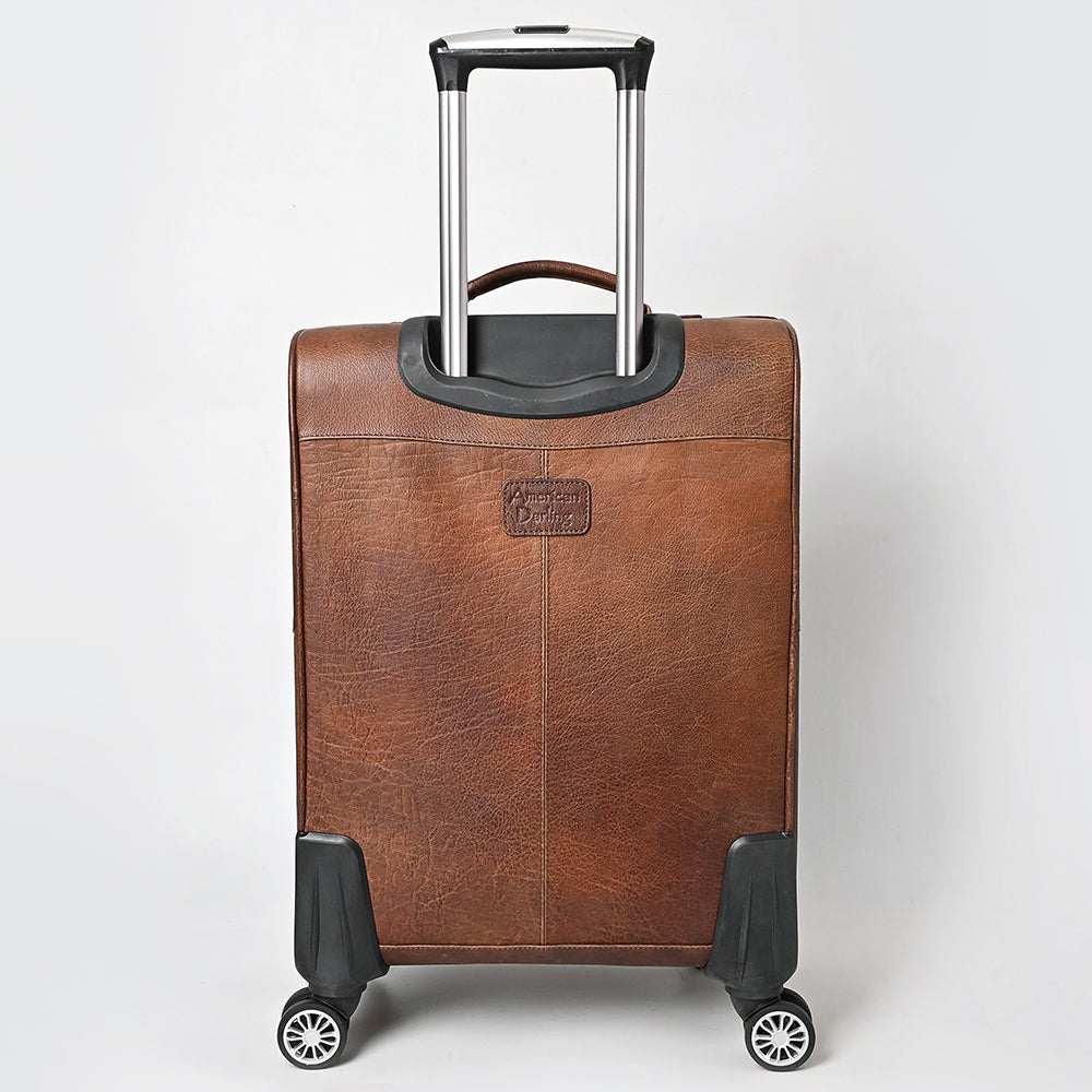 American Darling Travel Case Beautifully Hand Tooled Hair-On Genuine Leather women Trolley bag