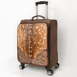 American Darling Travel Case Beautifully Hand Tooled Hair-On Genuine Leather women Trolley bag
