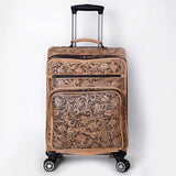 American Darling Travel Case Beautifully Hand Tooled Genuine Leather women Trolley bag