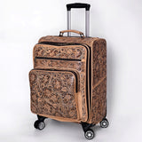 American Darling Travel Case Beautifully Hand Tooled Genuine Leather women Trolley bag