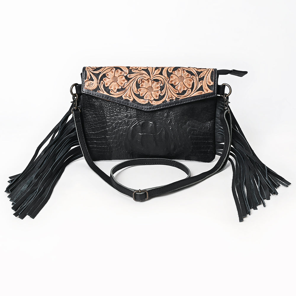 American Darling Clutch Hand Tooled Crocodile Embossed Genuine Leather Women Bag Western Handbag Purse