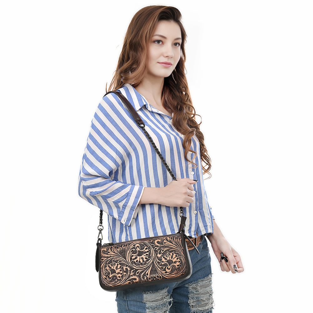 American Darling Small Crossbody Beautifully Hand Tooled Genuine Leather Women Bag Western Handbag Purse |