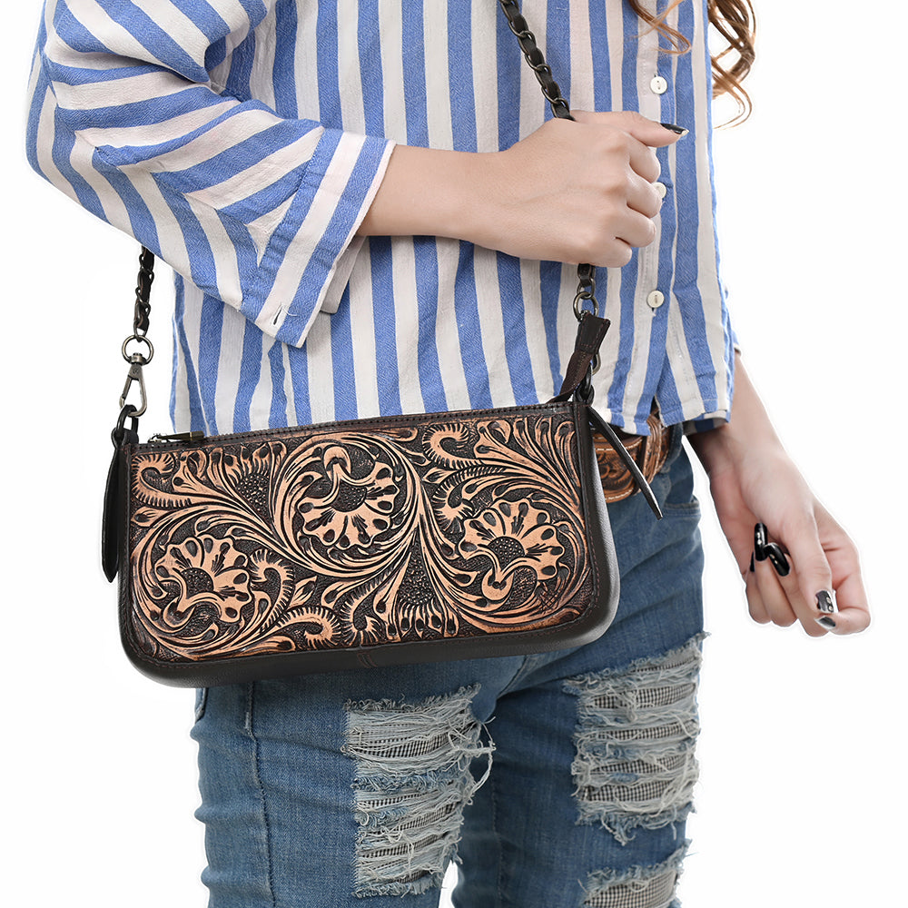 American Darling Small Crossbody Beautifully Hand Tooled Genuine Leather Women Bag Western Handbag Purse |