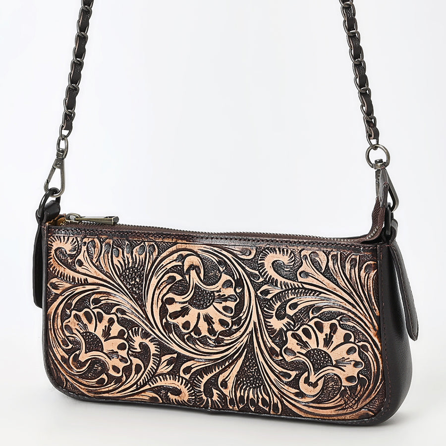 American Darling Small Crossbody Beautifully Hand Tooled Genuine Leather Women Bag Western Handbag Purse - Hilason