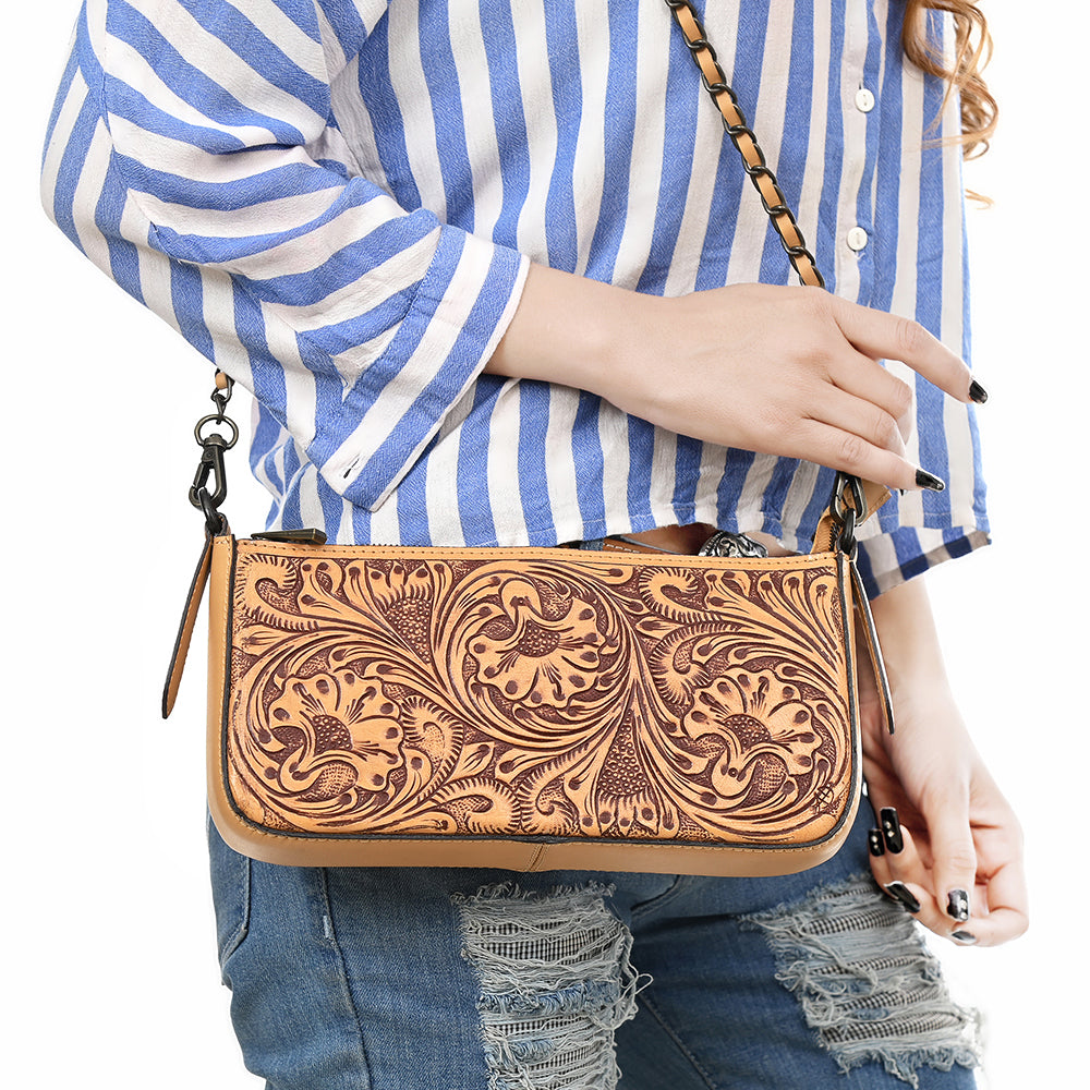 American Darling Small Crossbody Beautifully Hand Tooled Genuine Leather Women Bag Western Handbag Purse |