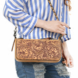 American Darling Small Crossbody Beautifully Hand Tooled Genuine Leather Women Bag Western Handbag Purse |