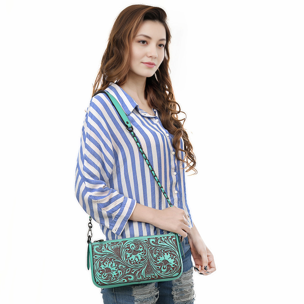 American Darling Small Crossbody Beautifully Hand Tooled Genuine Leather Women Bag Western Handbag Purse |