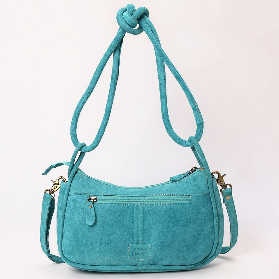 American Darling Boot Stitched Vegetable-Tanned Full Grain Genuine Suede Leather Cross body Bag with YKK Zipper