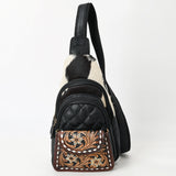 American Darling Sling Hand Tooled Hair-On Genuine Leather Women Bag Western Handbag Purse |