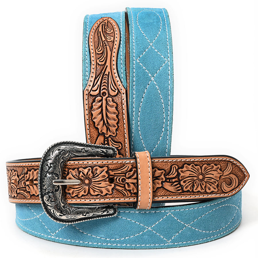 American Darling Beautifully Hand Tooled Genuine American Suede Leather Belt Men and Women - Uhorse