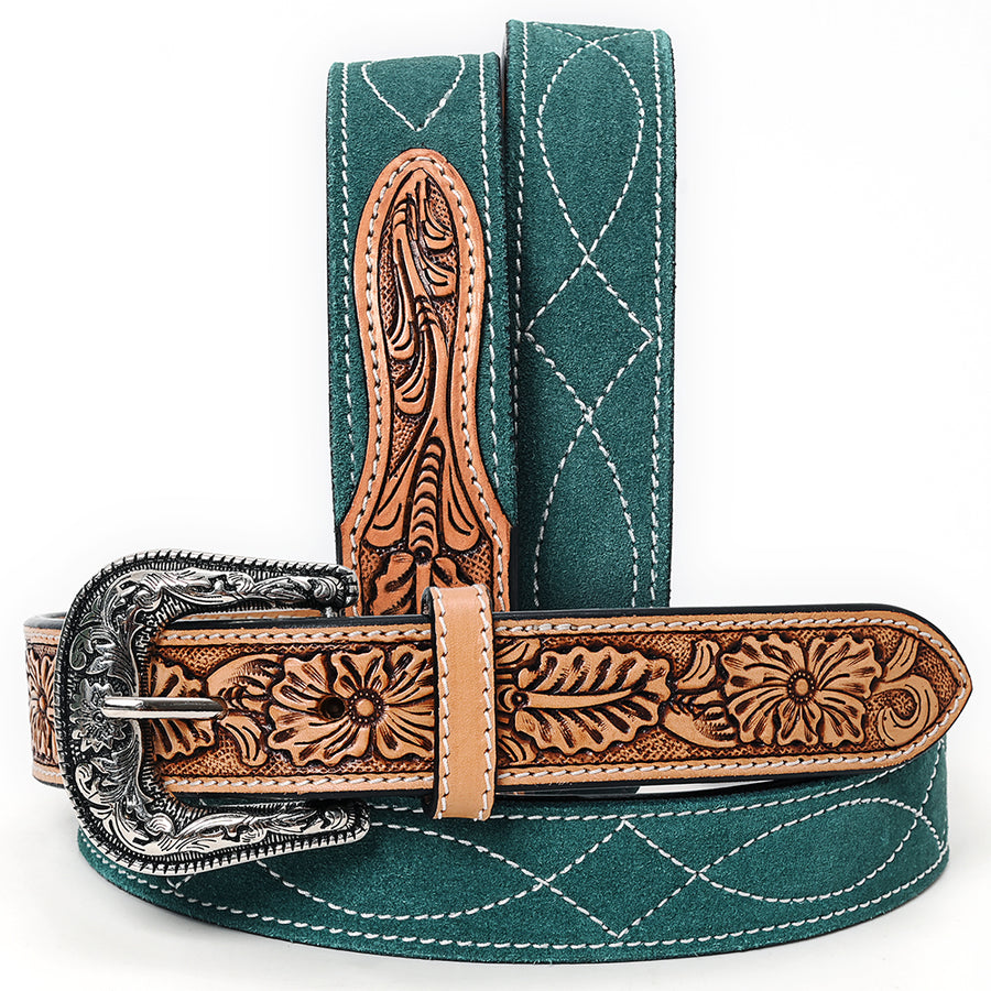 American Darling Beautifully Hand Tooled Genuine American Suede Leather Belt Men and Women - Uhorse