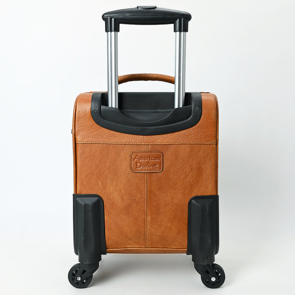 American Darling Travel Case Beautifully Hand Tooled Hair-On Genuine Leather women Trolley bag