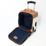 American Darling Travel Case Beautifully Hand Tooled Hair-On Genuine Leather women Trolley bag