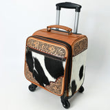 American Darling Travel Case Beautifully Hand Tooled Hair-On Genuine Leather women Trolley bag