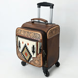 American Darling Travel Case Beautifully Hand Tooled Saddle Blanket Genuine Leather women Trolley bag