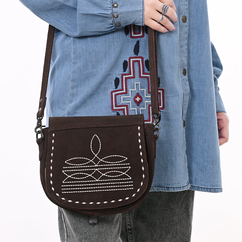 American Darling Cross Body Suede Genuine Western Leather Women Bag Handbag Purse