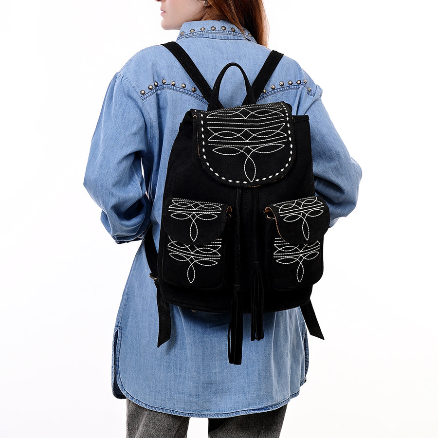 American Darling Backpack Suede Genuine Western Leather Women Bag Handbag Purse | for Laptop