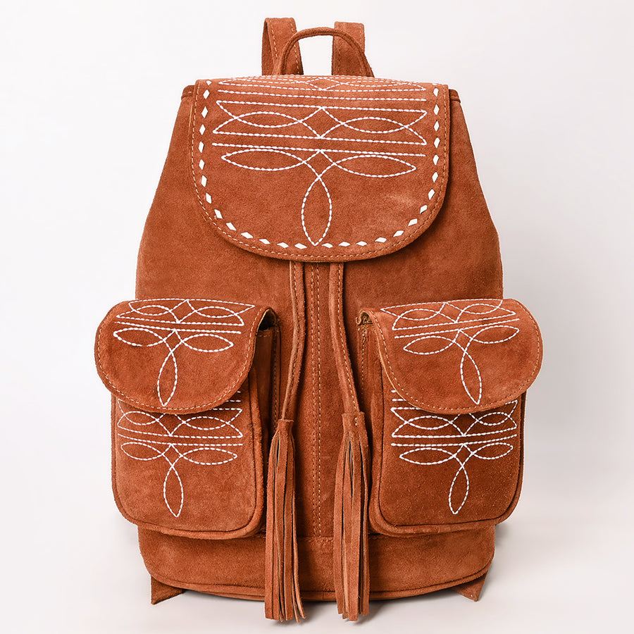 American Darling Backpack Suede Genuine Western Leather Women Bag Handbag Purse | for Laptop