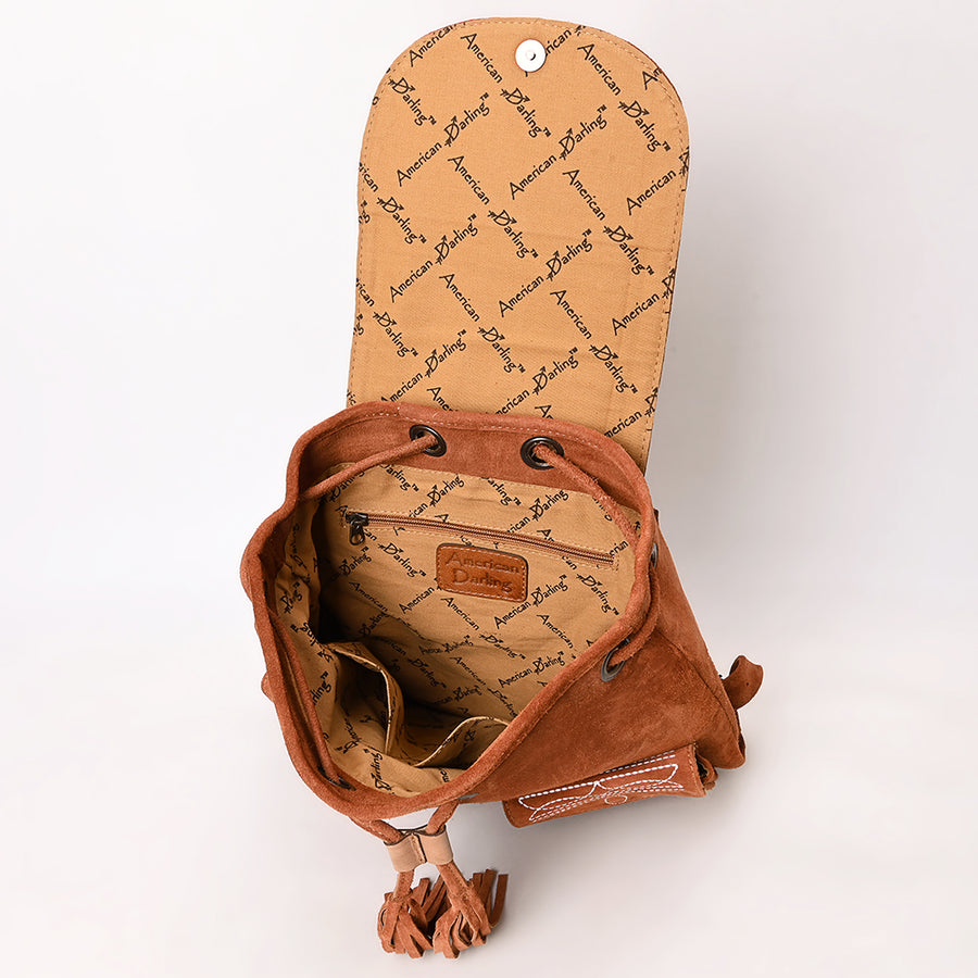 American Darling Backpack Suede Genuine Western Leather Women Bag Handbag Purse | for Laptop