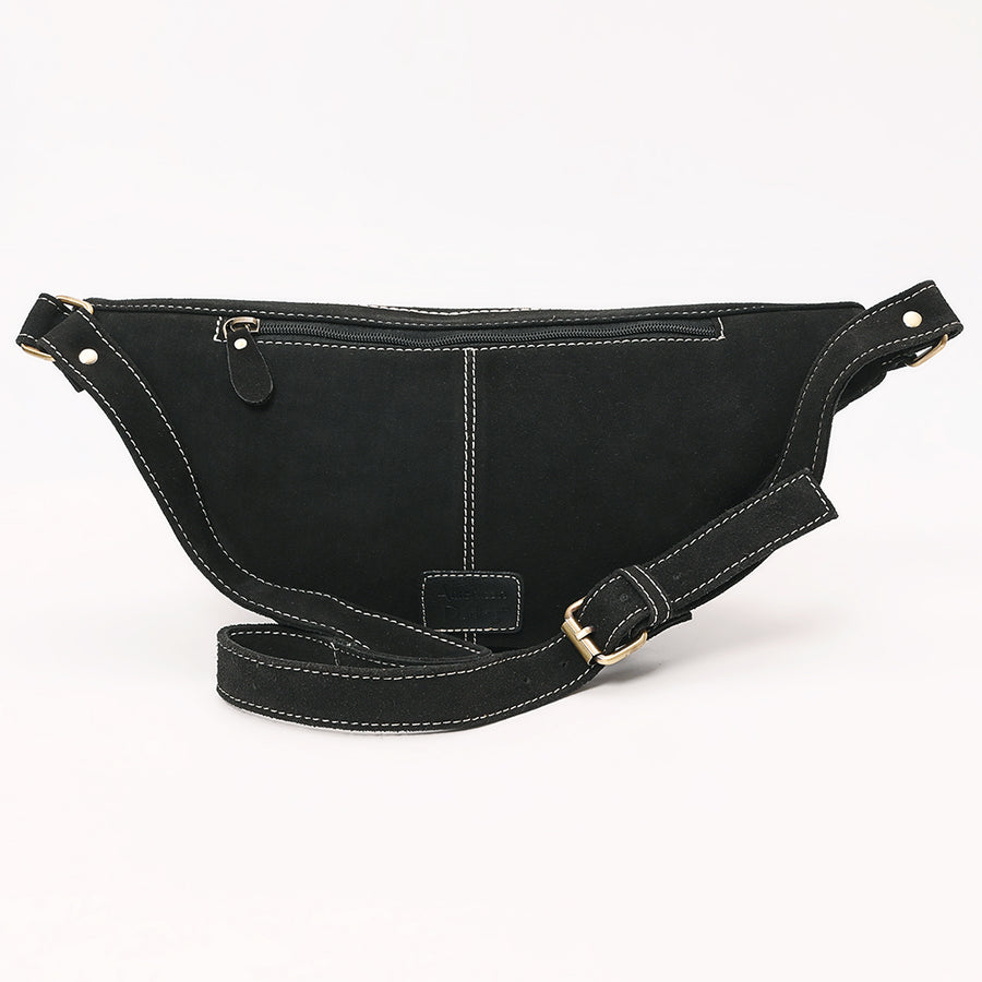American Darling Genuine Vegetable-Tanned Leather Fanny Pack Crossbody with Western Boot Stitch Embroidery