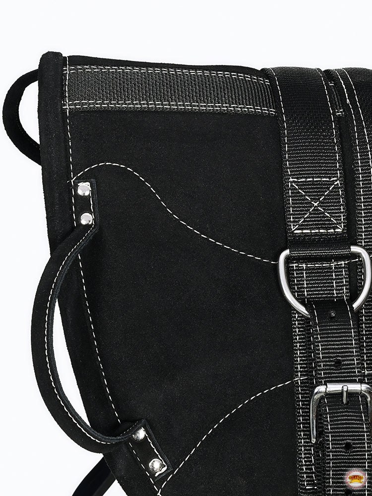 HILASON Natural Horsemanship Leather Bareback Treeless Saddle Pad Black | Western Pads Baretek Riding for Horses