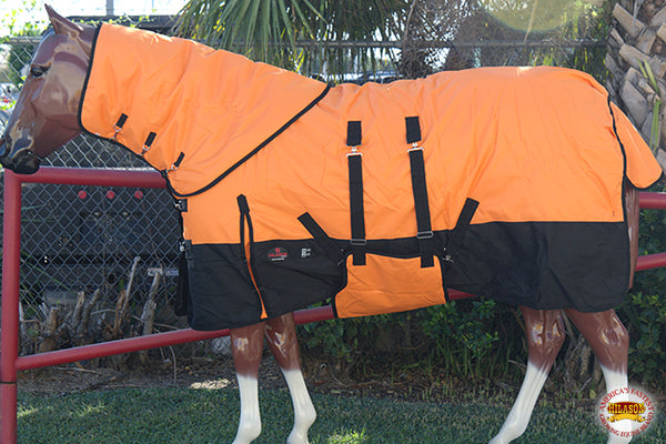 HILASON Red Black Plaid 72 In 1200D Winter Waterproof Poly Horse Blanket Belly Wrap | Horse Blanket | Horse Turnout Blanket | Horse