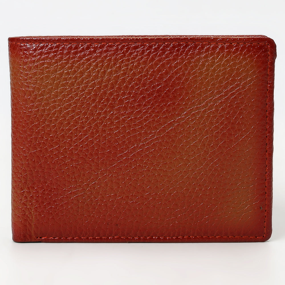 OHLAY Rodeo Genuine Leather Western Bifold Wallet For Men Mahogany