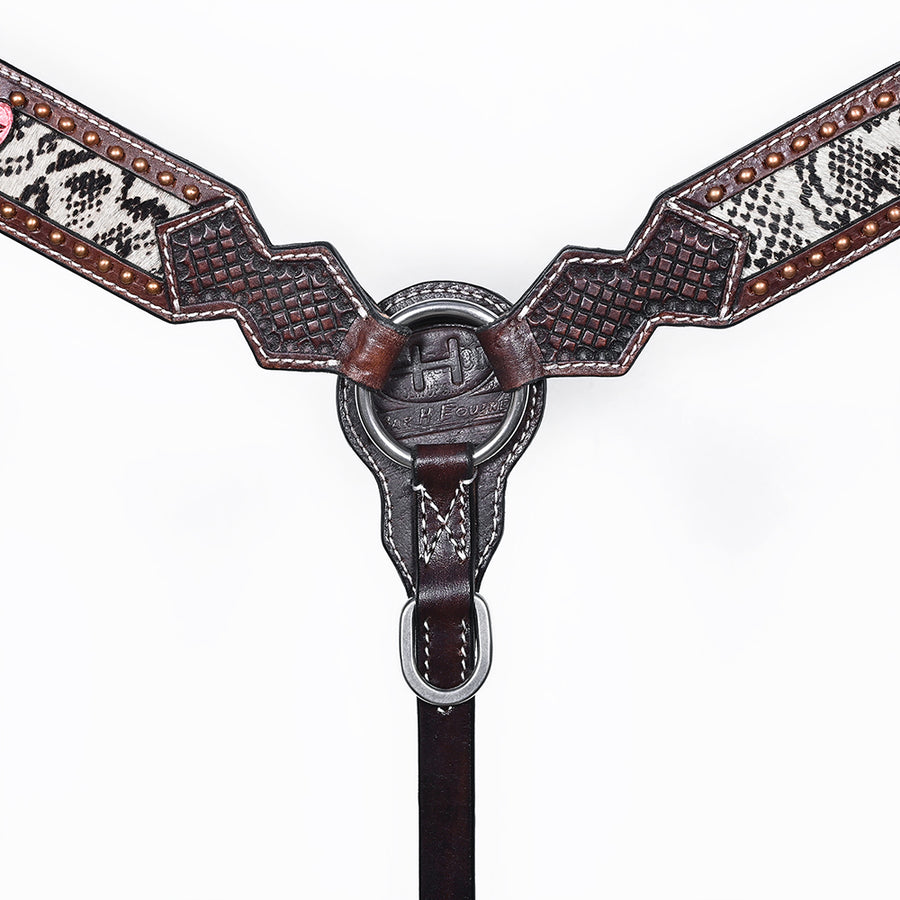 Bar H Equine American Leather Horse Saddle Tack One Ear Headstall Breast Collar Browband Wither Strap Set