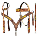 BAR H EQUINE Genuine Western American Leather Horse Premium Headstall