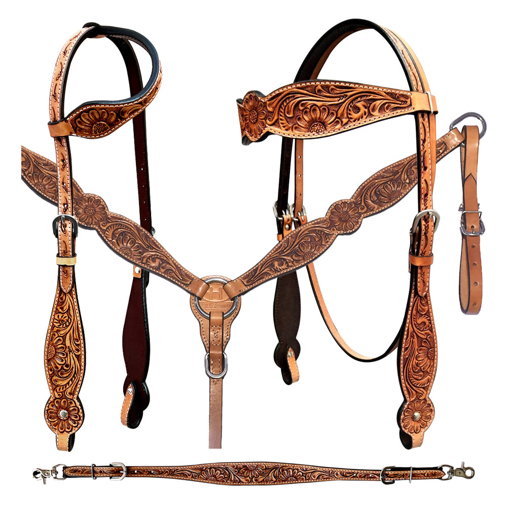 Bar H Equine Genuine Western American Leather Horse Headstall